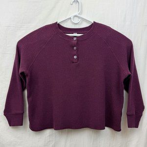 Old Navy Long Sleeve Cozy Shrunk Sweater Women 2XL Burgundy Raisin Arizona